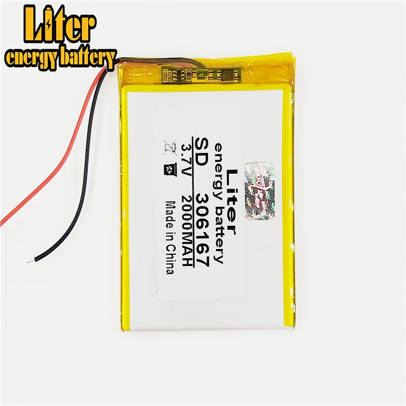 

3.7V,2000mAH,306167 PLIB; polymer lithium ion / Li-ion battery for GPS,mp3,mp4,mp5,dvd,bluetooth,model toy mobile bluetooth