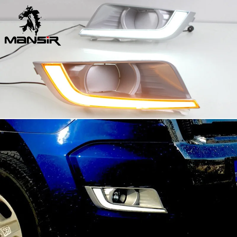 

LED Car Headlight Daylights For Ford Ranger 2015 2016 2017 2018 Turning Yellow Signal Daytime Running Light DRL Auto Fog Lamp