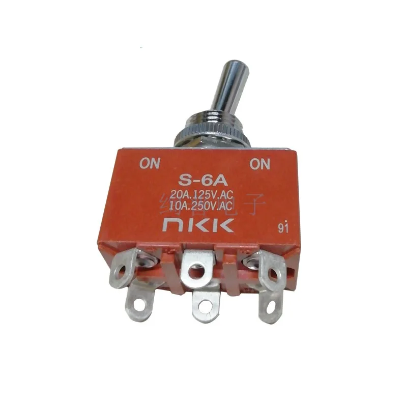 S-6A S6A NKK DPDT 6-pin 2-speed bipolar with soldering lug 20A125VAC shaking head switch