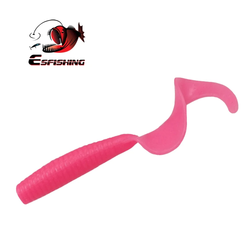 KESFISHING Sigle tail Grub Worm 85mm CT90 Isca Artificial Soft Silicone Baits For All fishing Fish Smell Fishing Lure