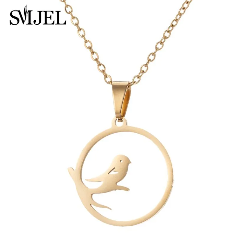 SMJEL Wild Dieren Ketting Roestvrij Staal Kolibrie Kettingen Leuke Eagle Phoenix Zwaluw Vogels Ketting Collares