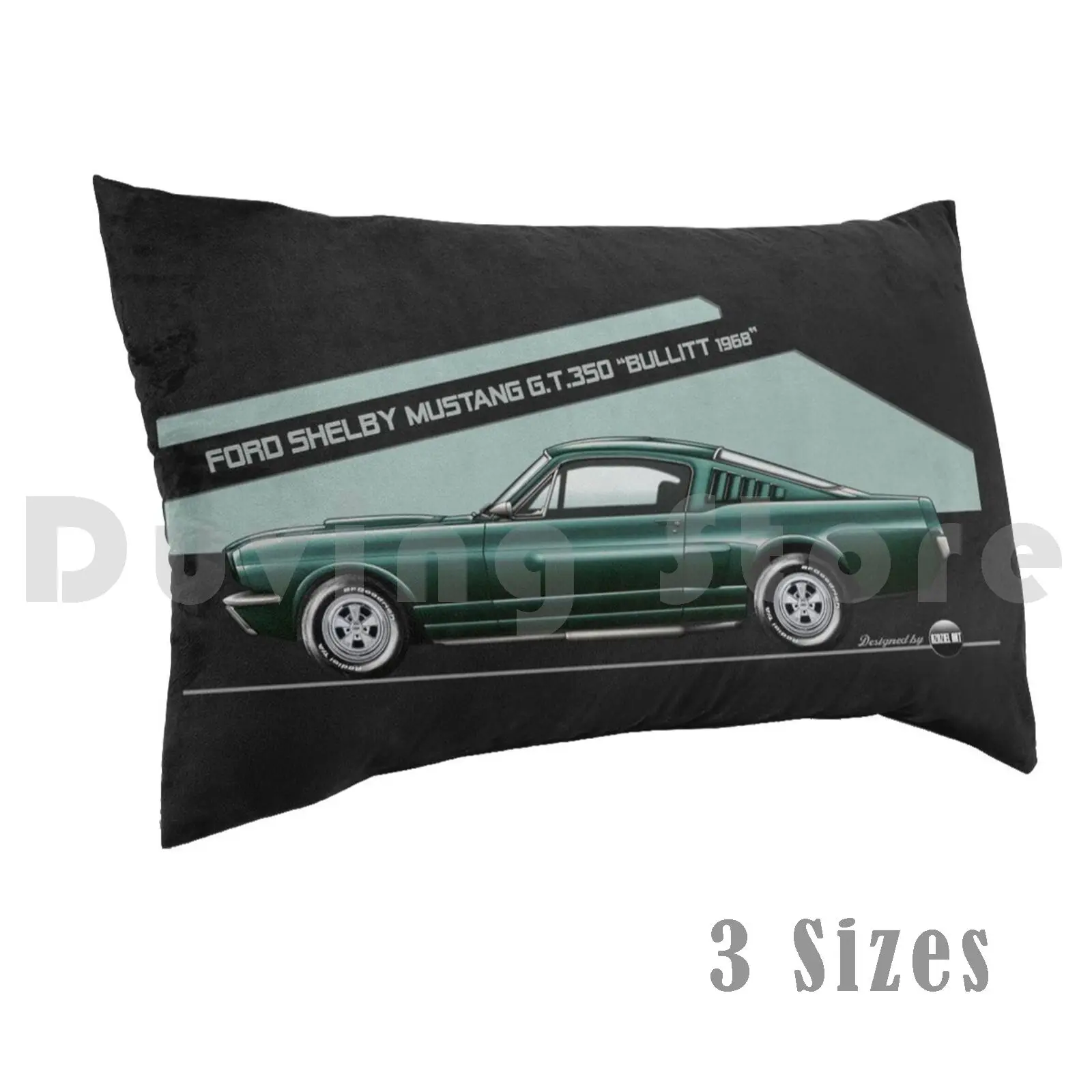 Gt350 Steve Mc Queen Bullitt-Ivy GreenPillow case Azaziel Car Cars Bullitt Car Drawing Auto