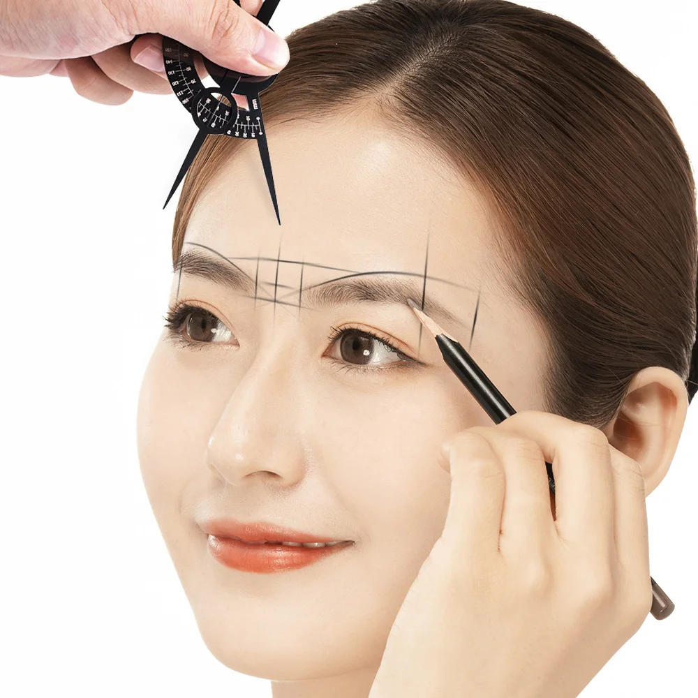 Professional Stainless Steel Isometric Golden Ratio Measurement Ruler 180° Permanent Makeup Stencil Caliper Beauty Tools