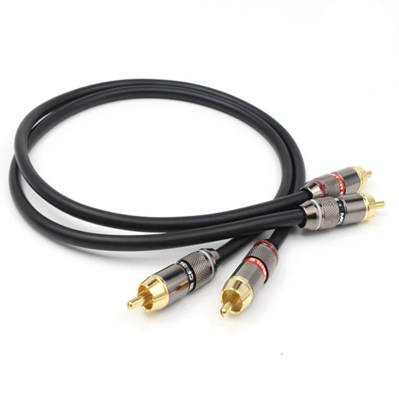 Hifi  1 Pair Rca Cable Top Grade Silver Plated RCA Male to Male Cable