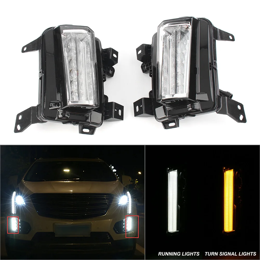 

Car Turn Signal Light Fog Lamps Daytime Running Lights Complete w/ Wires For 2017 2018 2019 Cadillac XT5