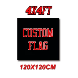 Custom Flag 4x4FT  Banner - Print Your Own Logo/Design/Words - Vivid Color, Double Stitched - 100D Polyester with Brass Grommets