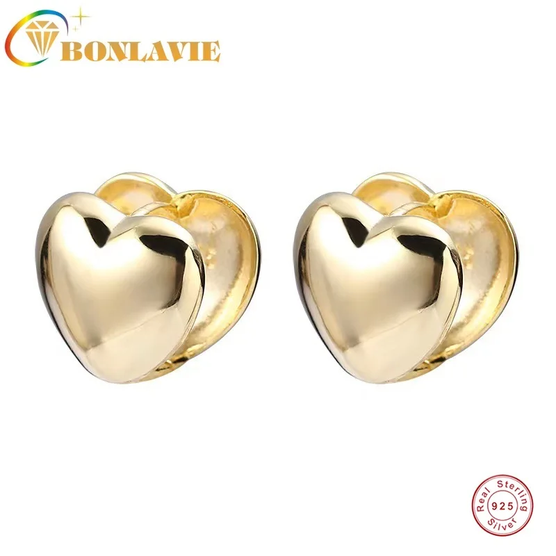 

BONLAVIE Love Ear Buckle S925 Sterling Silver Geometric Earrings Studs Earrings