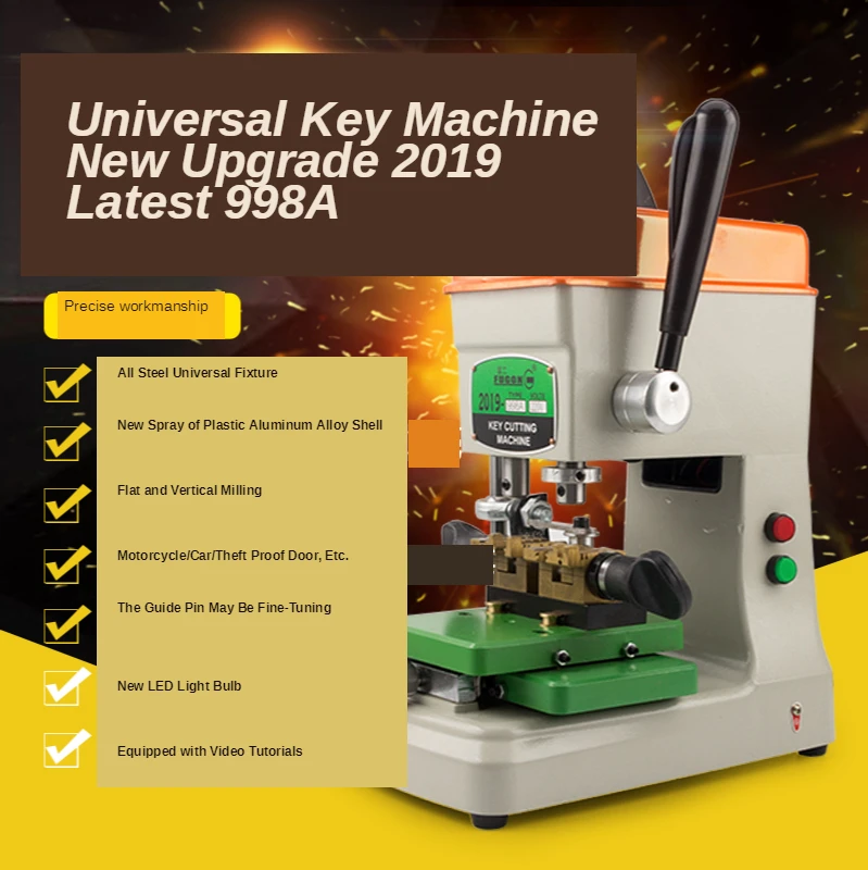 998A professional universal Portable Flat Vertical key cutting copy machine  locksmith tools duplicate key machine