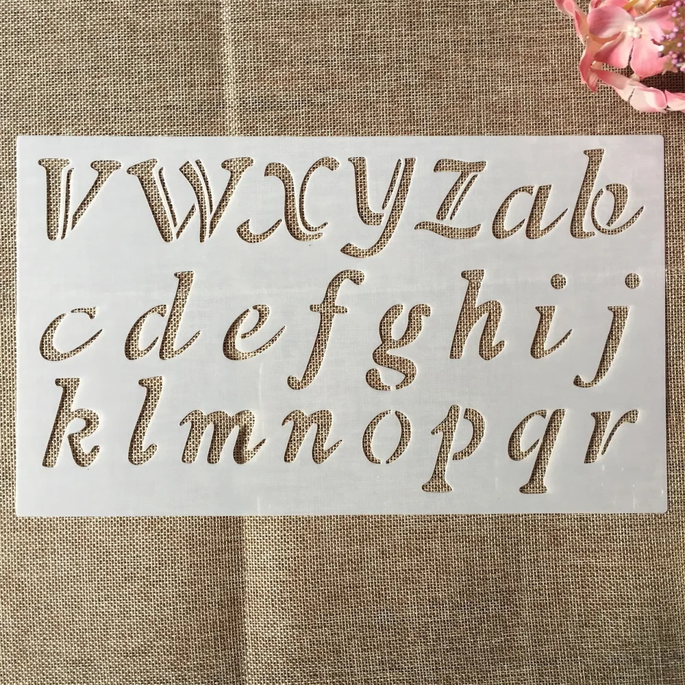 3Pcs 30*17cm Alphabet English Letters DIY Layering Stencils Painting Scrapbook Coloring Emboss Decor Template
