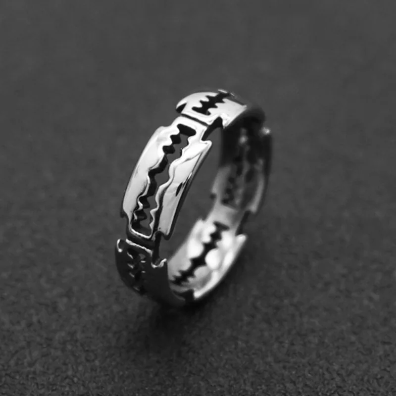 Safety Blade Razor Ring Punk Hiphop Jewelry For Men Girl Boys Wedding Ring Men Grilfriend Wedding Party Gifts