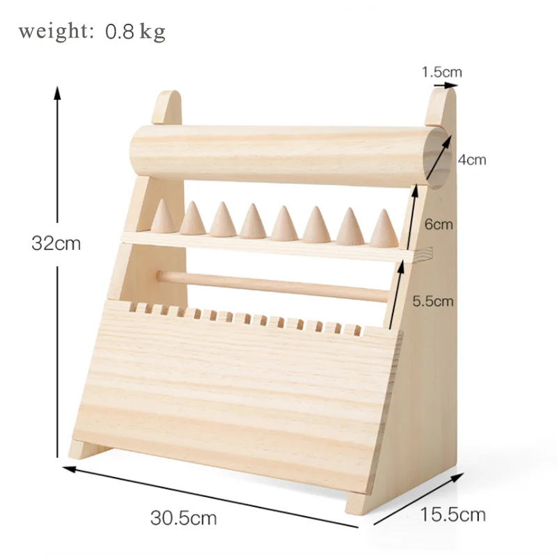 High Quality Creative Solid Wood Tripod Jewelry Stand Necklace Bracelet Ring Storage Rack Jewelry Display Stand Decoration Props