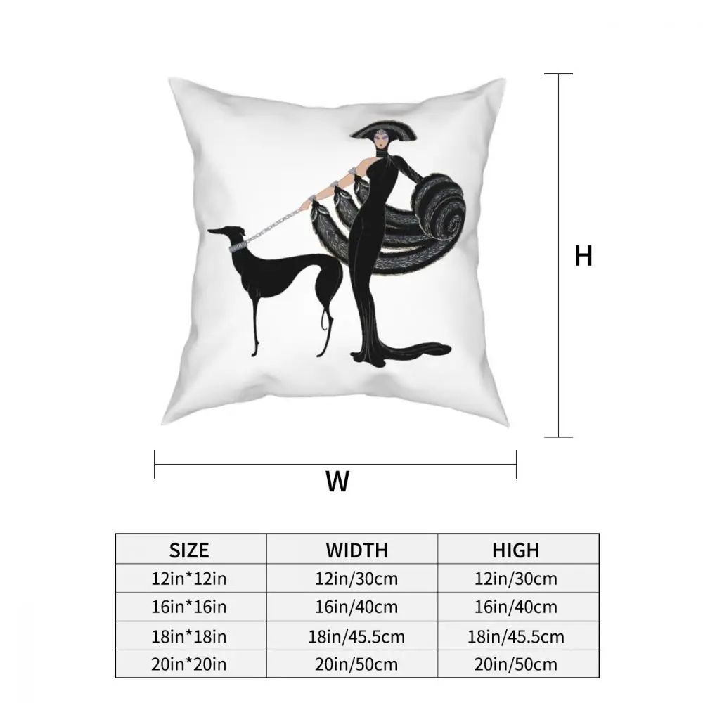 Art Deco Throw Pillow Cover Cushions for Sofa Greyhound Whippet Sighthound Dog Awesome Pillowcover Home Decor