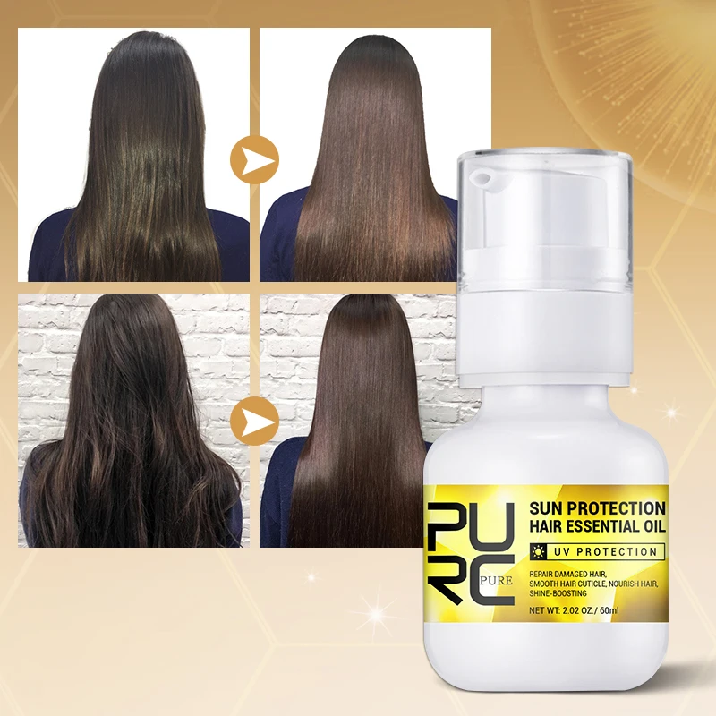 PURC Argan Oil Hair Oil Repair Dry Damaged Frizzy Serum Oil Sun Protection Nourishing Smoothing Treatment Hair Care