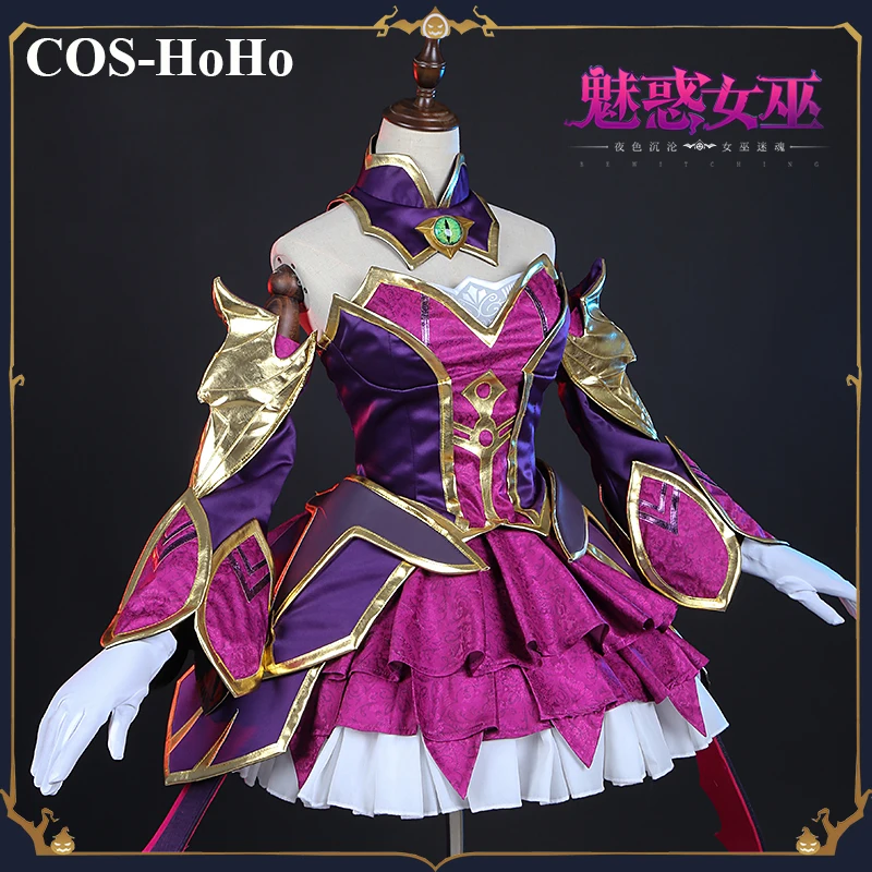 COS-HoHo Game LOL Syndra The Dark Sovereign Halloween Enchantress Uniform Cosplay Costume Role Play Outfit For Women 2021 NEW