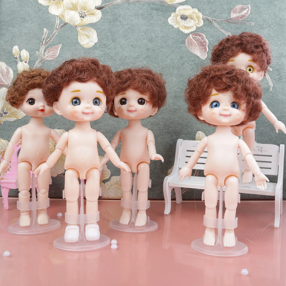 Nude Body BOY Cute Face BJD Doll 13 Joint 16cm Blue Yellow eyes Nude Little boys Make Up Toy kids Gift  Dolls