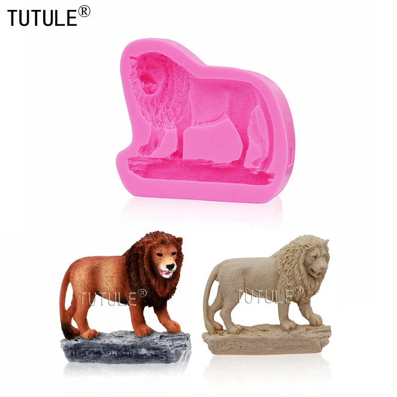 Lion Silicone rubber Flexible Food Safe Mould-resin clay fondant cupcakes candy chocolate butter pat Lion-silicone Polymer mold