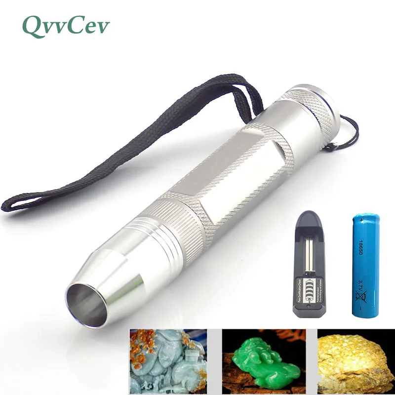 Mini Jewelry Jade Glare LED Flashlight Torch Flash lamp Lighting Stone Detection Identification High Power Yellow White Light