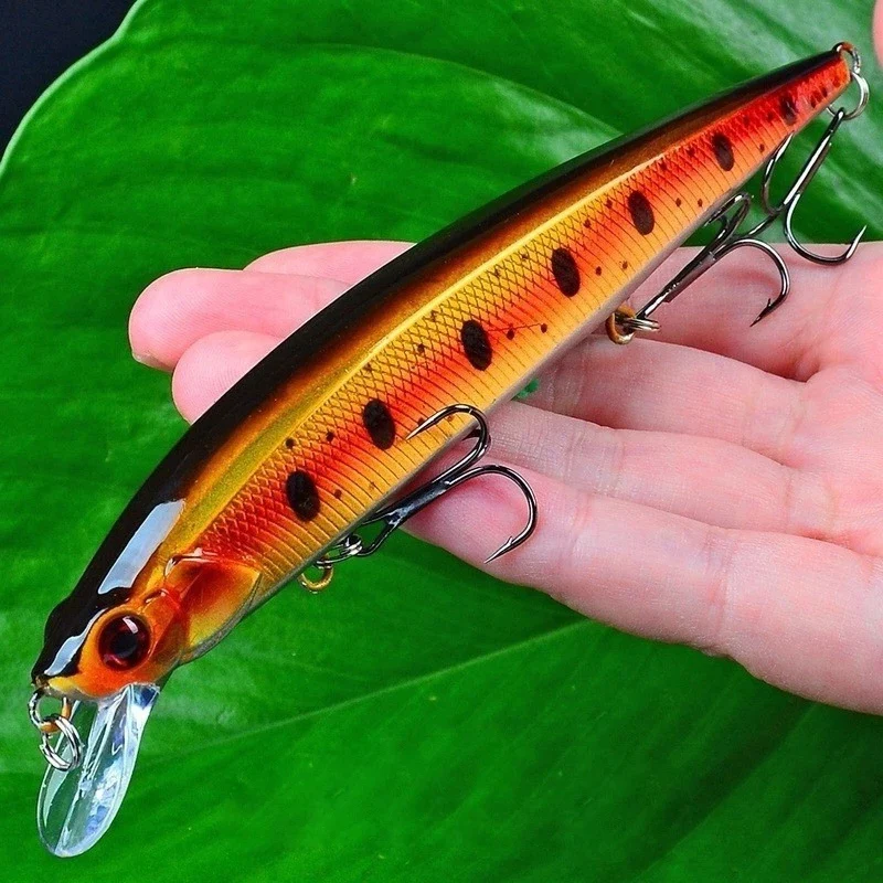 1PCS Bionic Minnow Fishing Lure Bass Trolling Artificial Hard Bait 14cm 18.5g Crankbait Wobblers 3D Eyes for Fishing Carp Pesca