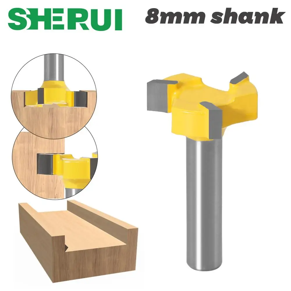 8mm Shank Flush trim bit Z3 Milling Straight Edge Slotting Milling Cutter Cutting Handle for Wood Woodwork