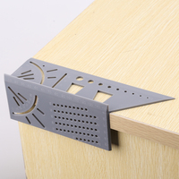 T-type 3D 45+90 Degree Mitre Angle Measuring Square Gauge Woodworking Scribe Mark Line Ruler Carpenter Layout Measuring Tools