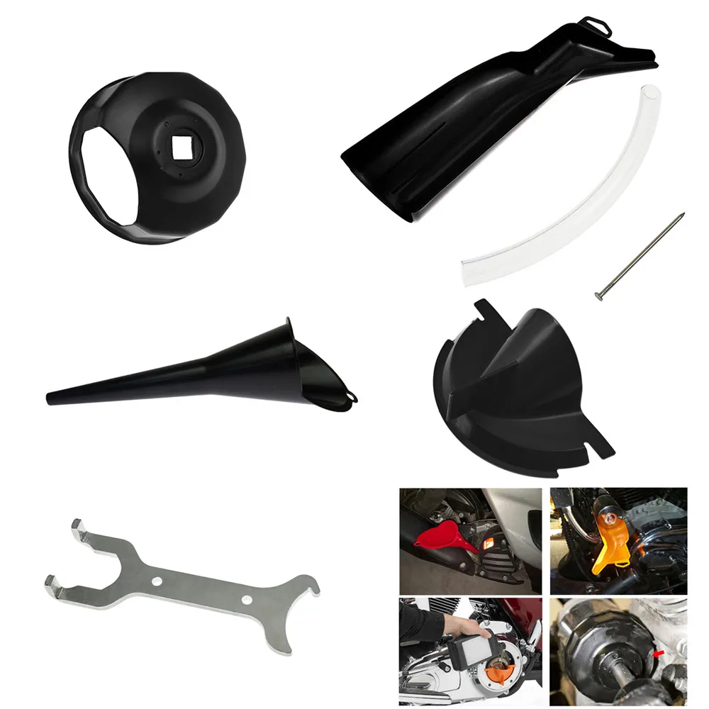 HCmotorku Kit Entonnoirs Harley - Entonnoir Carter Vilebrequin, Filtre à Huile, Vis Vidange + Clé - Pour Harley Davidson