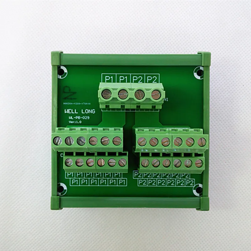 

2 In 12 Out Terminal Block Module DIN Rail Mount Power Distribution Module Board Electrical Terminals Wire Connector