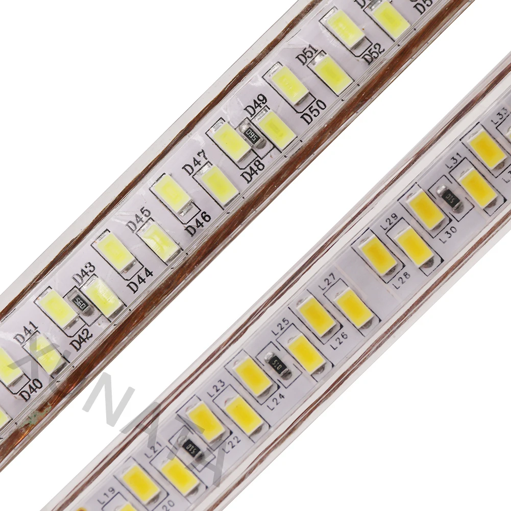 220V 110V 5730 taśma LED Super Bright 180 leds/m elastyczna taśma oświetleniowa Led do pokoju wodoodporna biała ciepła biała ue US UK wtyczka