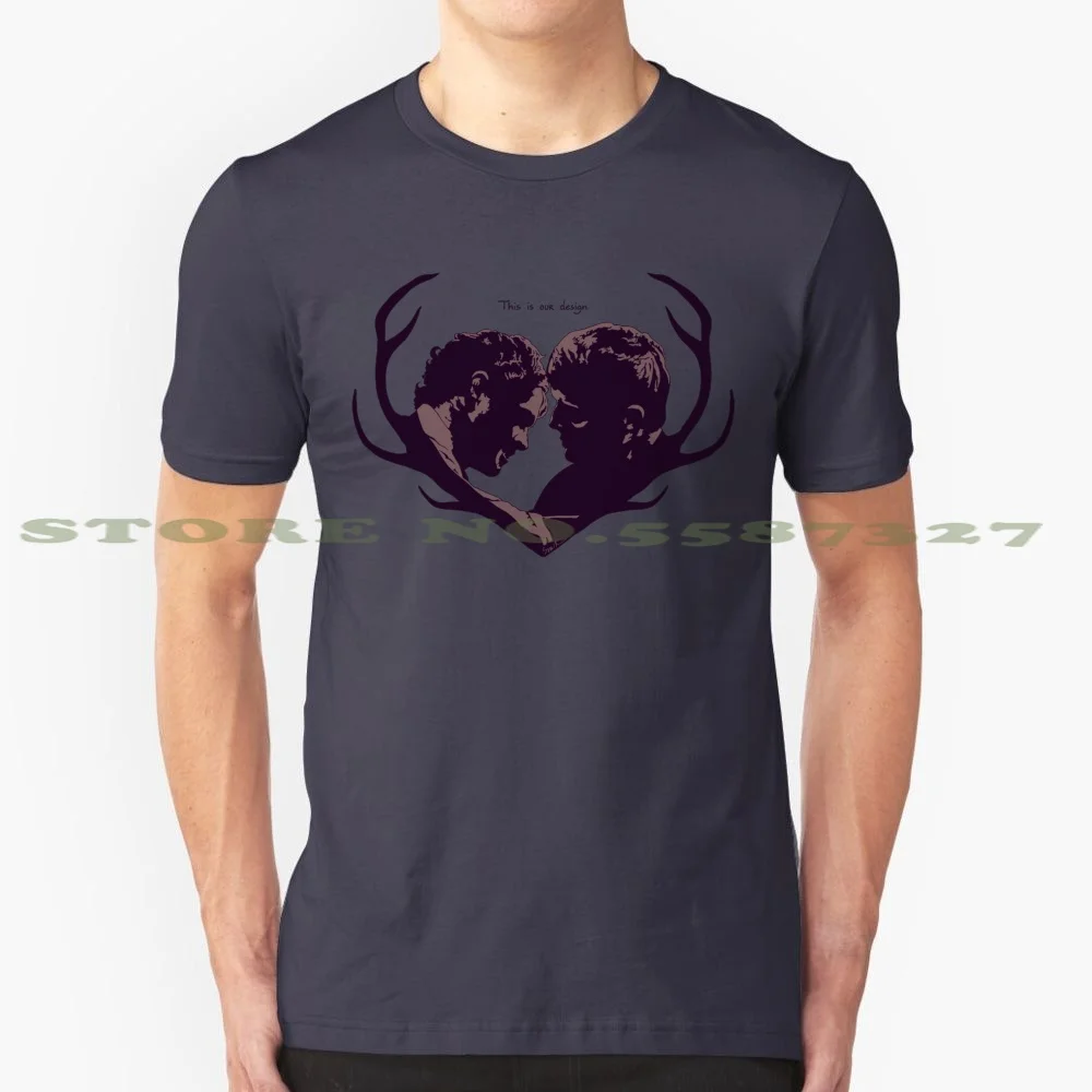 Murder Husbands Heart Design 100% Cotton T-Shirt Hannigram Murder Husbands Heart Design Antlers Love Will Hannibal Lecter