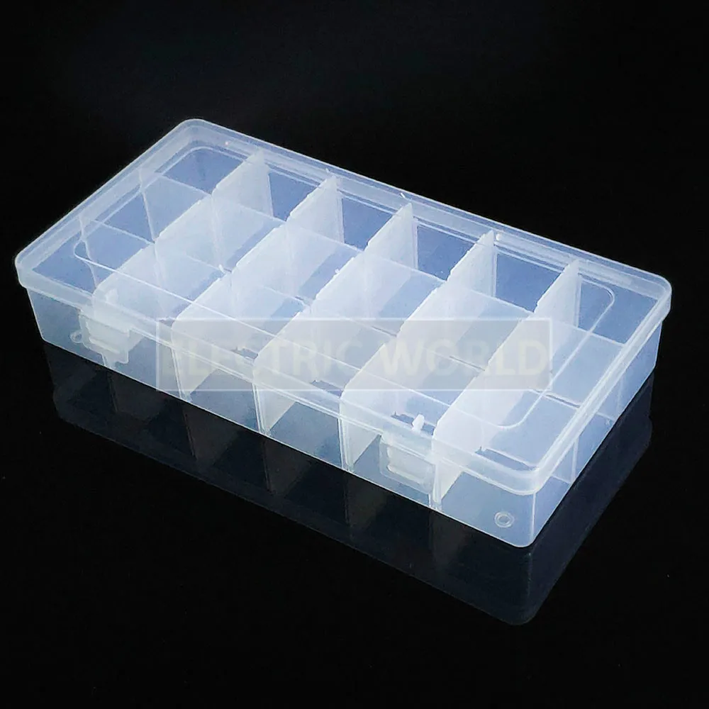 Big18 grids Container Plastic Box Practical Compartment Jewelry Earring Screw Holder case storage box Organizer beads