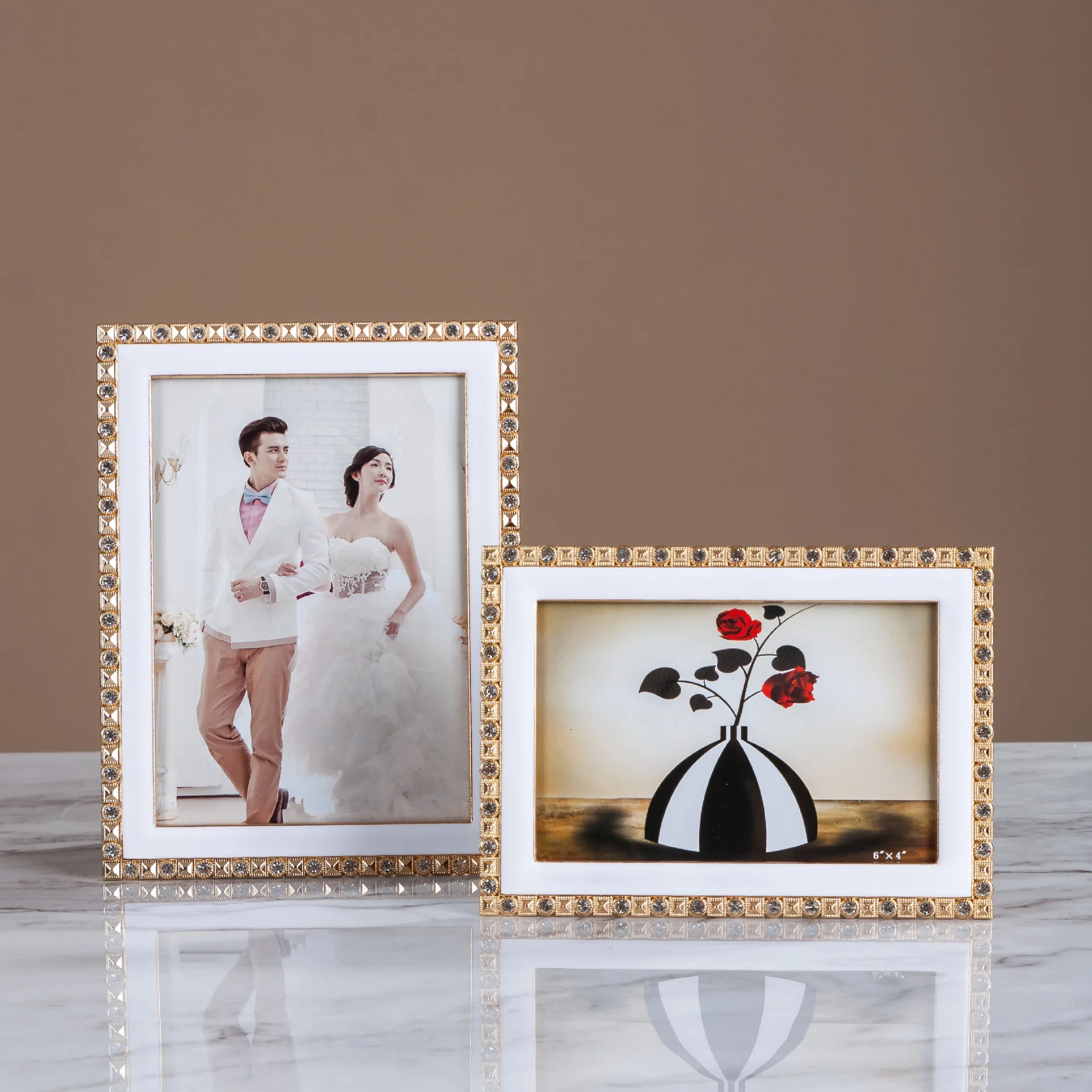 4/6/7 Inch Creative Photo Frame With Diamond Living Room Ornaments