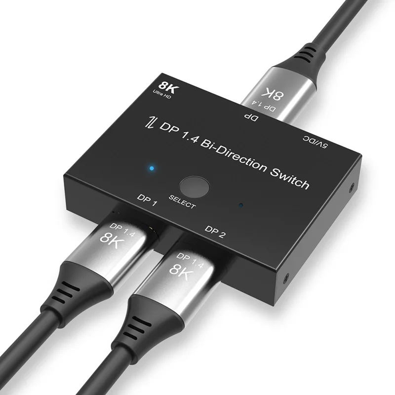 

DisplayPort 8K DP 1.4 Switch Bi-Direction 8K@30Hz 4K@120Hz Splitter Converter for Multiple Source and displays