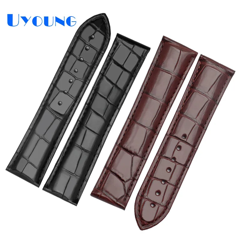 Leather watch strap waterproof fit omega19mm 20mm replace Cowhide 22 mm watch band omge watch bracelet Crocodile skin 18mm