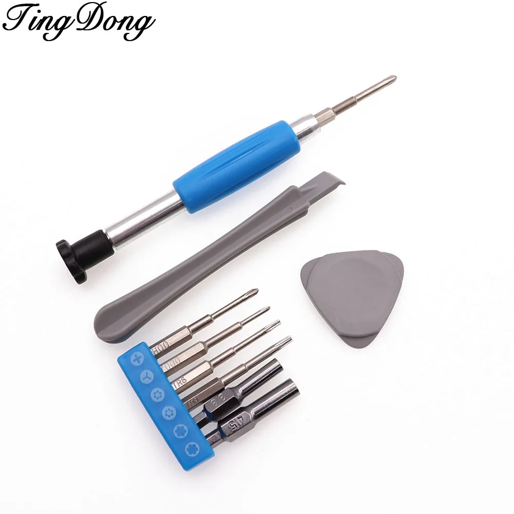 TingDong  10 in 1 set Security Bit Steel Set 3.8mm 4.5mm Screwdriver Tool For Nintendo Switch NES SNES N64