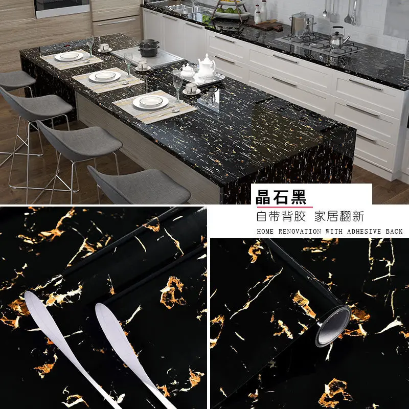 Pure Color PVC Self-adhesive Home Decorative Marble Wallpaper for Various Furnitures Contact Paper Kitchen Stickers  home decor