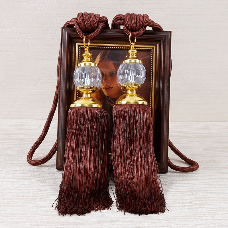 2PCS Tassels Curtain Tieback Plastic Ball Straps Accessory Holder Curtain Accessories Buckle Rope Home Decoration