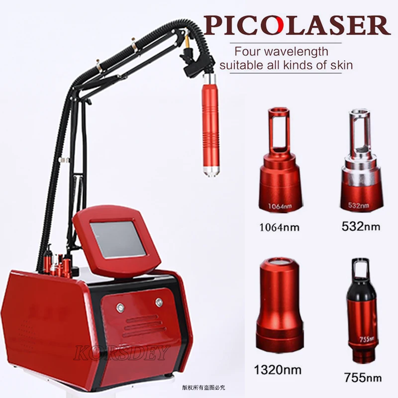 High Quality Picosecond Laser 1320 1064 532 Nm  Q-Switch Nd Yag Laser  For Tattoo Remover And Freckle Remover Equipment