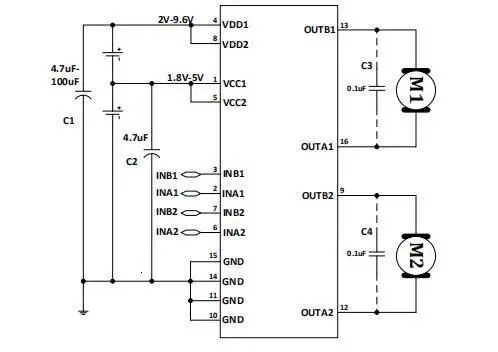 1/3 Stück 2,5A Dual-Bridge-Bürsten-Gleichstrommotor-Steuerplatine Modul für Arduino Smart Car Robot mit geringem Stromverbrauch MX1919 – Detail 3