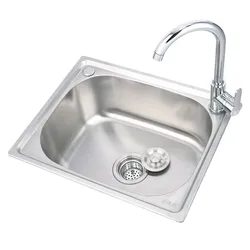 304 stainless steel sink single sink kitchen sink sink single basin thickened sink large single slot set WF907250