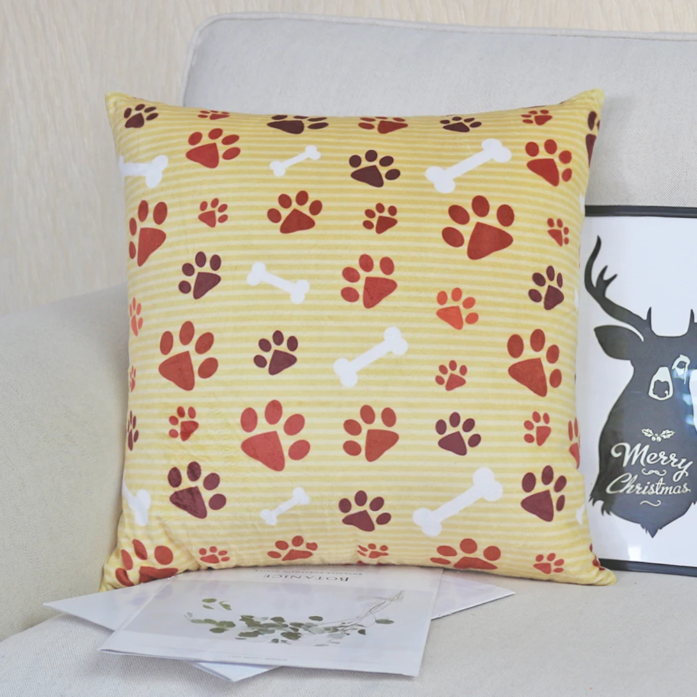 40/45/50/55/60/65/70cm Polyester Super Soft Velour  Animal  Printing Cushion  Cover HT-PSVPC-C