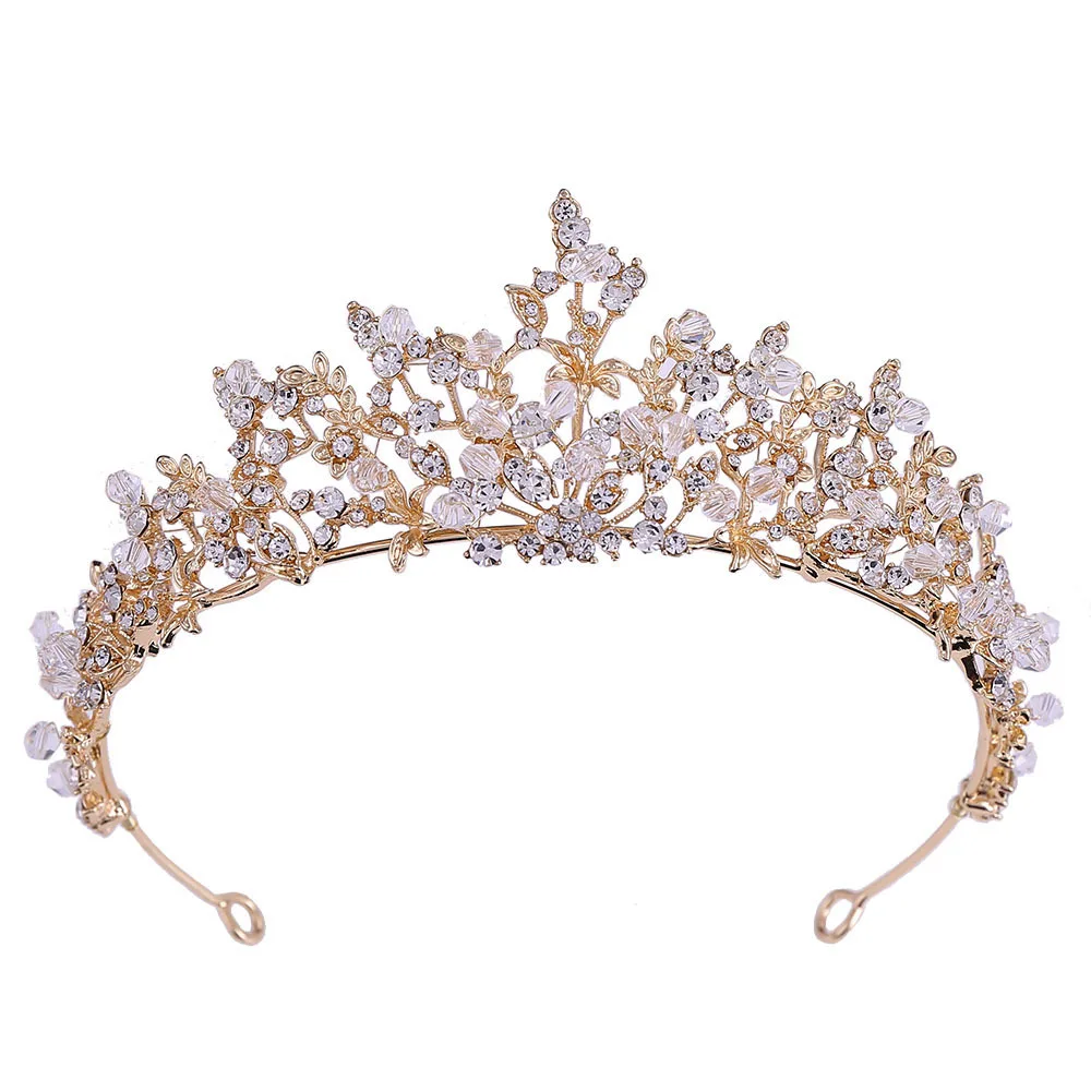 KMVEXO Trendy Baroque Crystal Luxury Wedding Crowns Handmade Beads For Bride Tiaras Fashion Queen Headpiece Hair Accessories