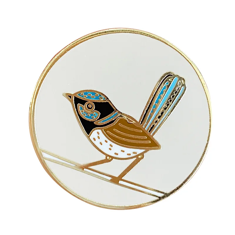 Superb Fairywren Badge Australia's Rare Bird Pin Wildlife Nature Lovers Aesthetics Addition