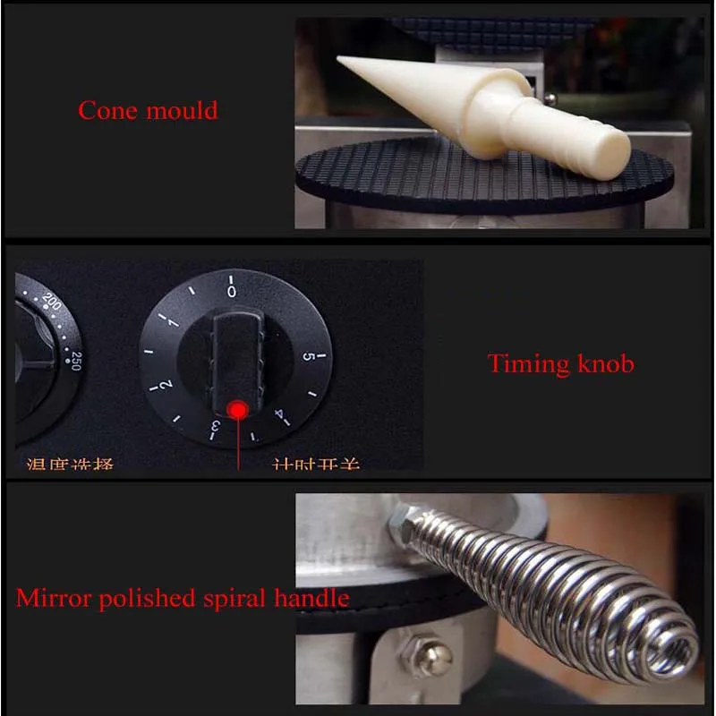 Mesin Kerucut Wafel Es Krim Komersial Mesin Kerucut Wafel Mesin Roti Timah Wafel Kerucut