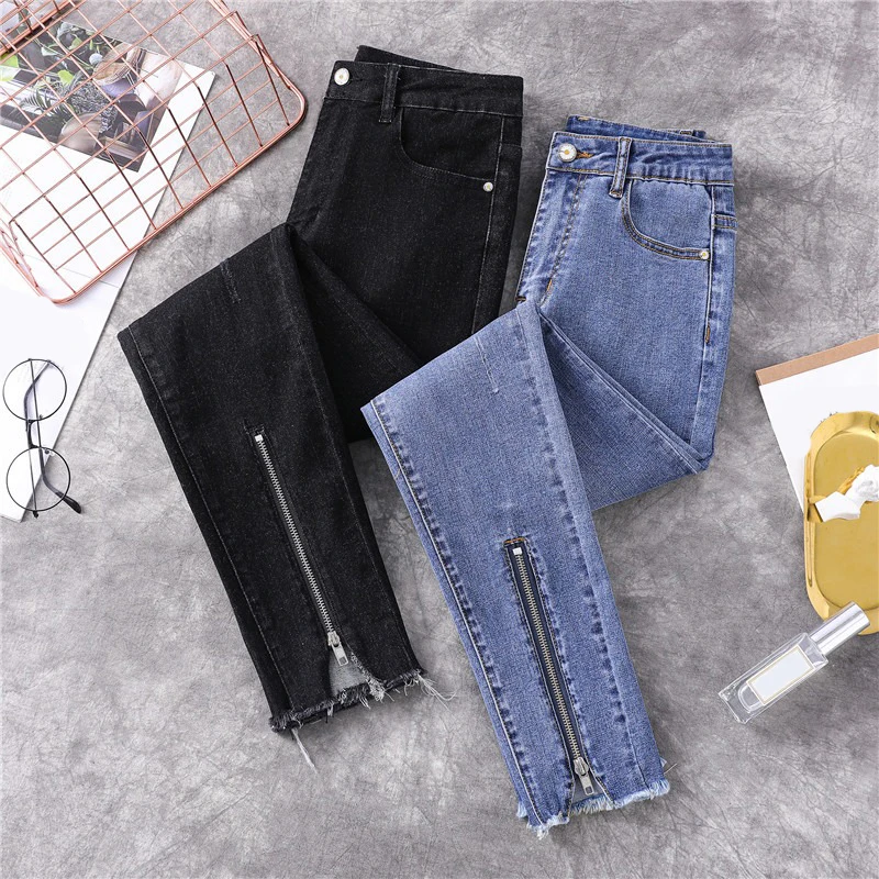 Jeans for Women Spring Autumn Loose High Waist Jeans Fashion Zipper High Elastic Denim Pencil Pants Female Casual Stretch Jeans