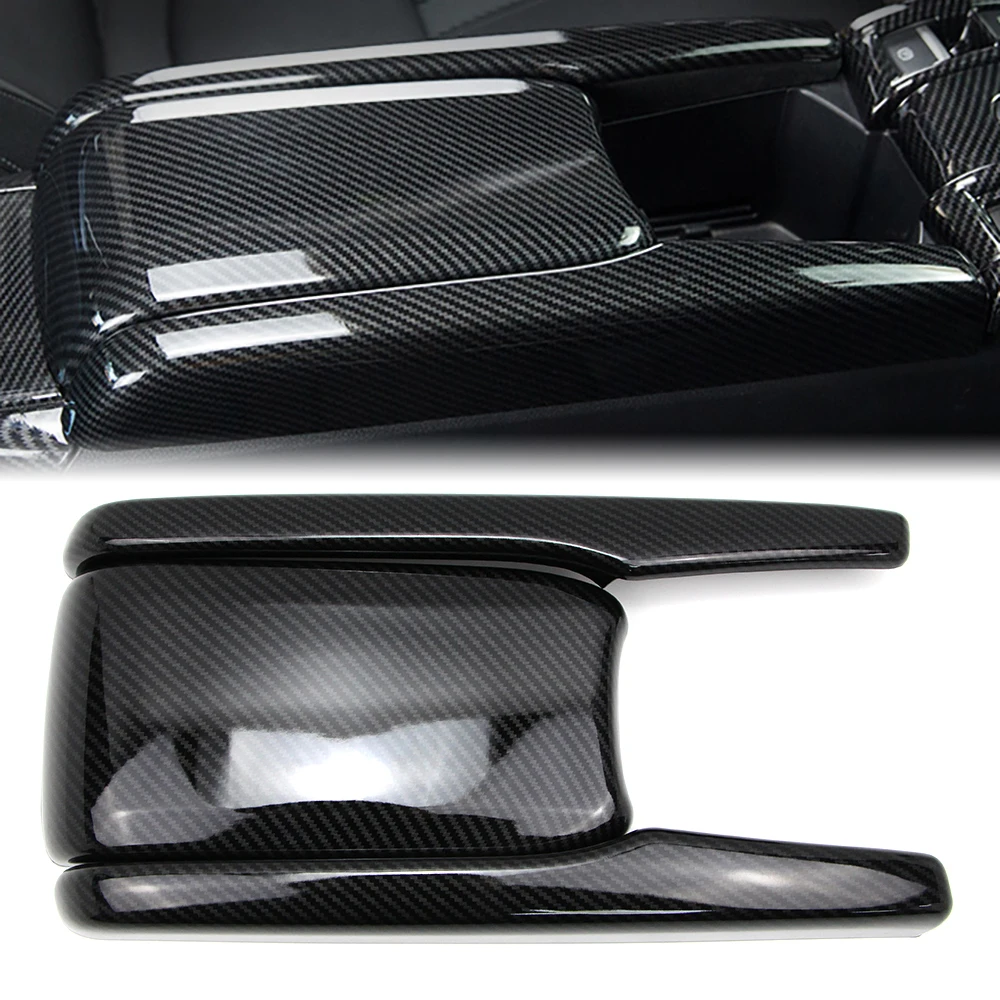 Center Console Armrest Box Cover for Honda Civic 2016 2017 2018 2019 2020 Carbon Fiber Style