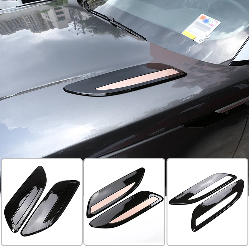 

2 Pcs ABS Silver Hood Air Vent Outlet Wing Trim For Range Rover Velar 2017 2018 2019 Car Exterior Decoration Accessories