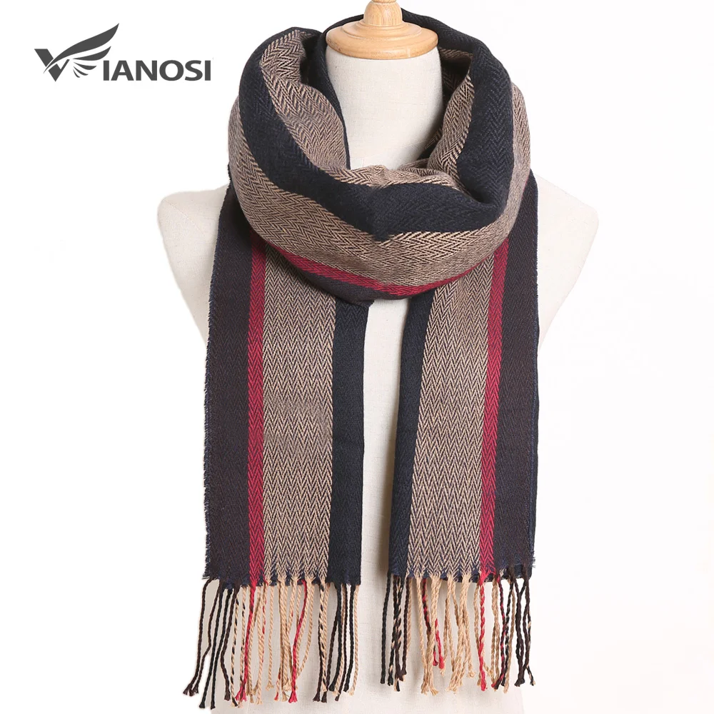 [VIANOSI] Luxury Design Men Scarf Foulard Plaid Scarves Poncho Casual Winter Scarfs Male Bufandas Hombre