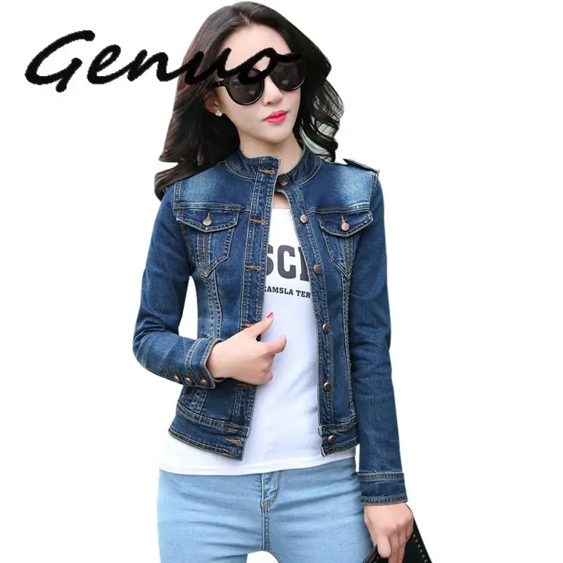 Fashion New Women Basic Coats Arrival Women's Denim Jackets Vintage Casual Single Breasted Coat Female Jean Jacket Outerwear