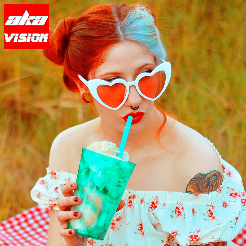 

AKA VISION Oversized Retro Sunglasses Women Love Sun Glasses Women/Men Vintage Glasses for Women Vintage Oculos De Sol Feminino