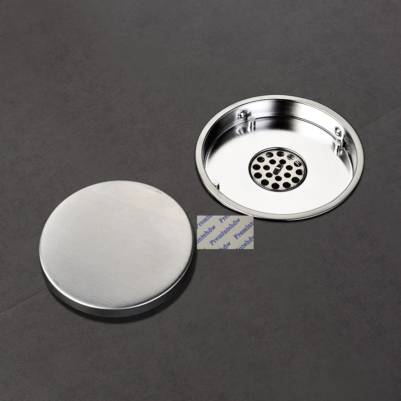 304 Stainless Steel 110MM 150MM Round Conceal Floor Drain With Removable Tile Insert Grate