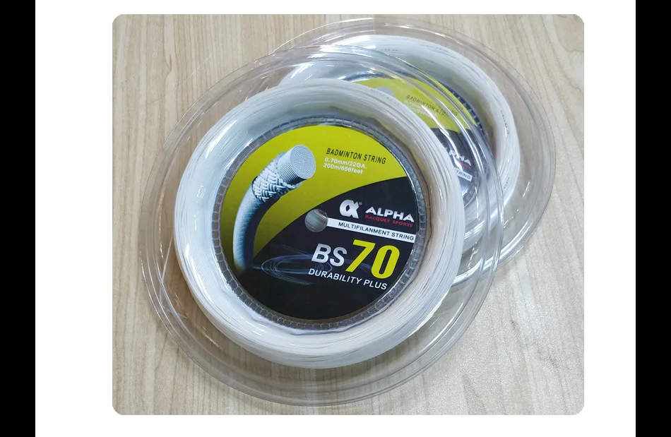 Alpha Badminton Saite 200m Rollen Haltbarkeit 0,7mm hohe umfassende Leistung Badminton Saite 30lbs Ball Zubehör70 – Detail 14
